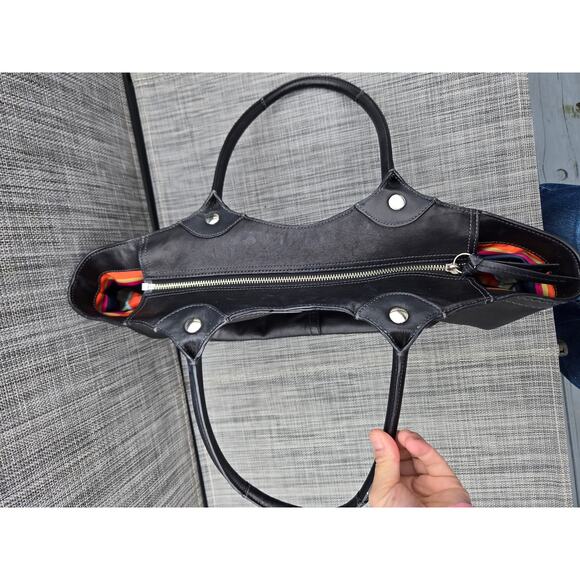 Coach Bleecker Black Leather Double Hanldes Tote Bag Purse - Picture 7 of 14